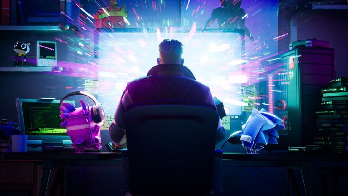Silly1364543's tweet photo. Fortnite: Override Season Keyart (Textless) https://t.co/ebV1ORjqTm
