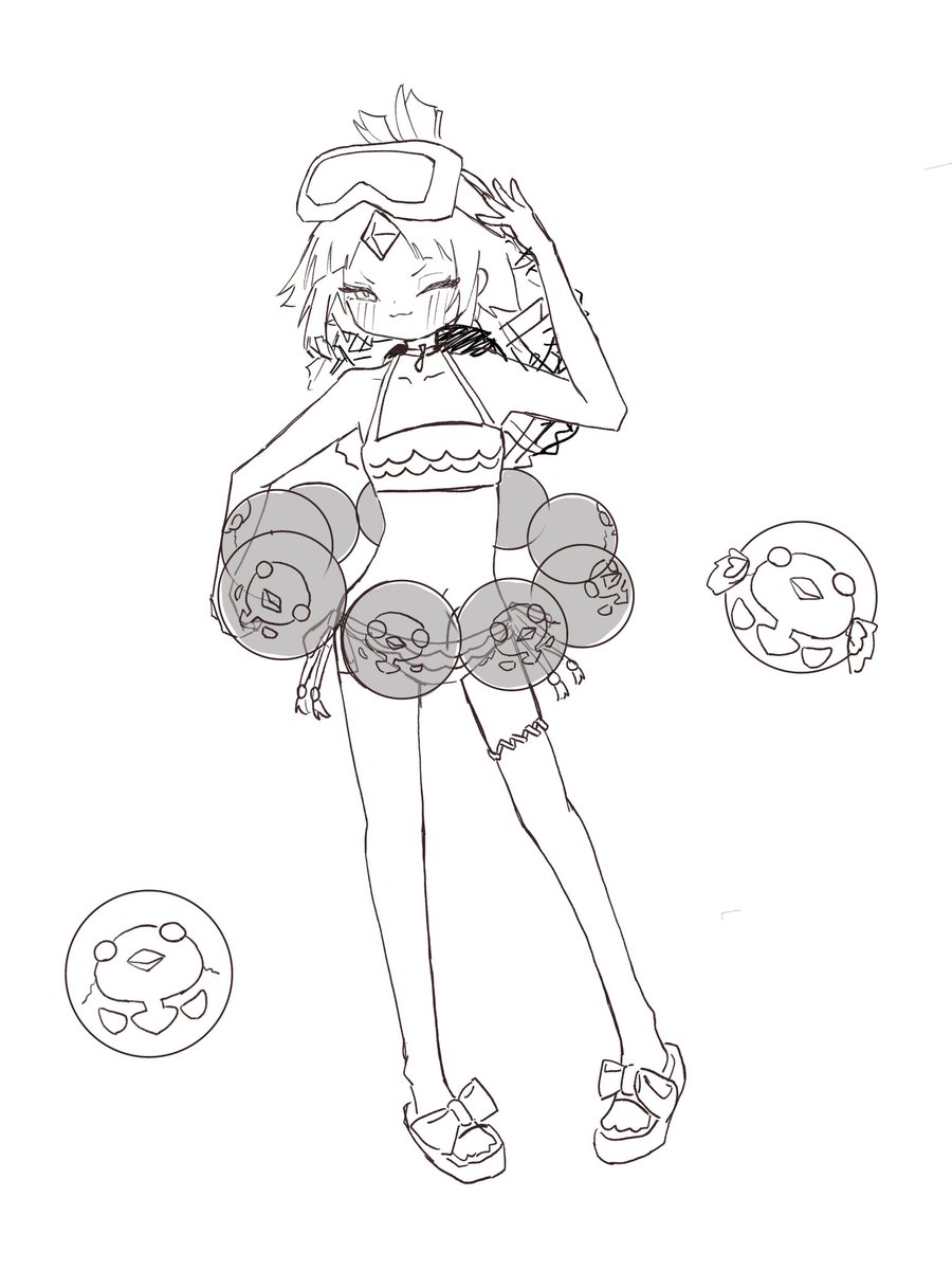 UUcm51173's tweet photo. え…浮き輪怖い…可愛く描けない…
これ色塗ったらなんとかなる？？ https://t.co/AdViZJRBbW
