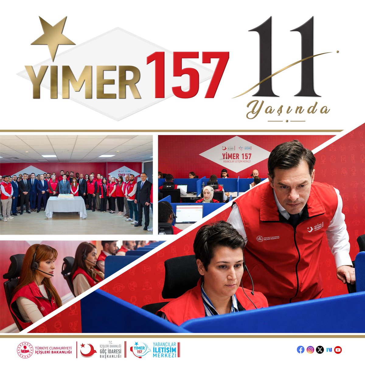 Gocidaresi's tweet photo. Türkiye’nin Göç Alanındaki Güçlü İletişim Köprüsü YİMER 157, 11 Yaşında! 

İçişleri Bakanlığı Göç İdaresi Başkanlığımız bünyesinde faaliyet gösteren YİMER 157; 11 yıldır doğru, hızlı ve güvenilir bilginin adresi olmayı sürdürüyor. 

YİMER 157, bizim için sadece bir çağrı merkezi değil; Türkiye’ye gelen yabancıların doğru bilgiye ulaşabildiği, ihtiyaç duyduğu her an destek alabildiği en önemli iletişim kanalımızdır. 

📌 Türkçe, İngilizce, Arapça, Farsça ve Rusça dillerinde 7/24 kesintisiz hizmet sunuyoruz. 

📌 Türkiye ile dünya arasında diplomatik, ekonomik ve kültürel birer köprü olarak gördüğümüz uluslararası öğrencilerimizin okula kayıt süreçleri, öğrenci ikamet izni başvuruları ve sonuçları ile mezuniyet süreçlerinde YİMER 157 üzerinden (2’yi tuşlayarak) doğrudan temsilcilerimize ulaşmalarını sağlıyoruz. 

📌 Acil yardım ve ihbar hattımız üzerinden (1’i tuşlayarak) düzensiz göçmenlerin kurtarılması, göçmen kaçakçılığı, insan ticareti, dolandırıcılık, kayıp ihbarları ve afet durumları gibi pek çok konuda hızlı bildirim alıp hayat kurtarıyoruz. 

11 yıllık tecrübesi ve uzman kadrosuyla YİMER 157; ülkemizin köklü misafirperverlik geleneğini geleceğe taşımaya devam edecek.

@TC_icisleri
@yimer157