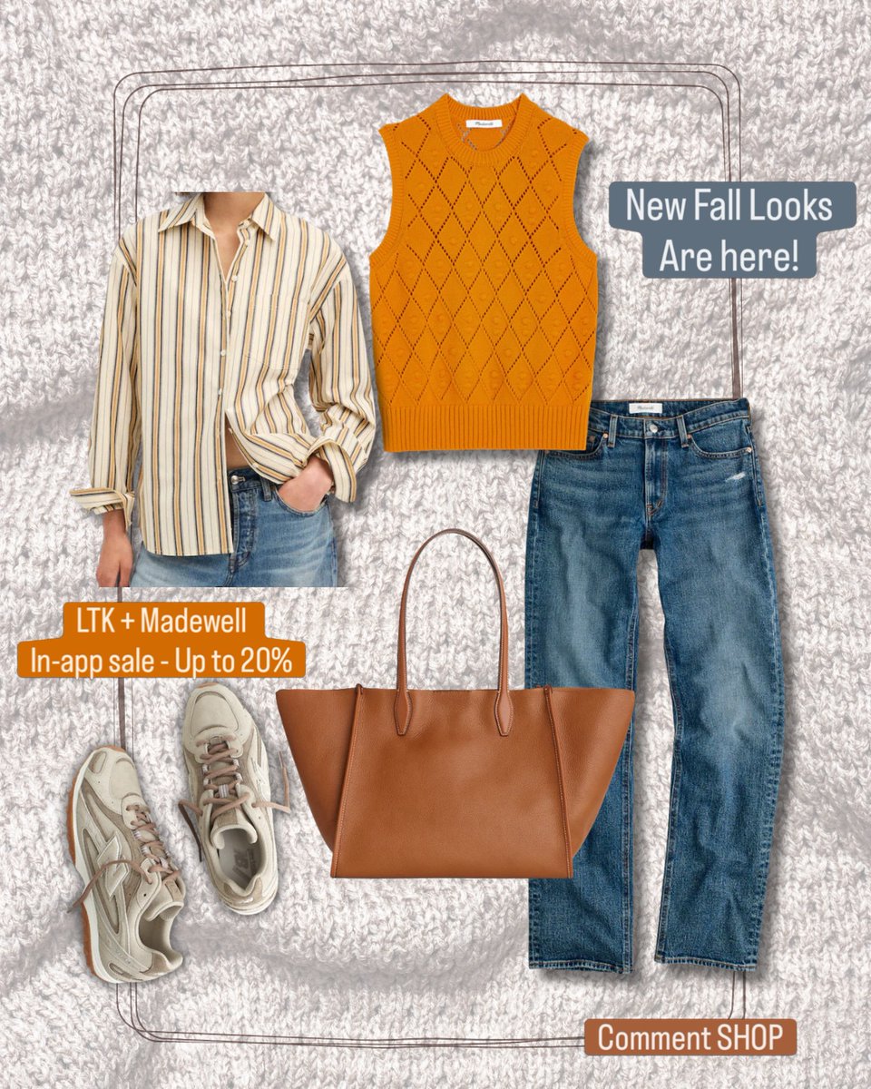 venancioith's tweet photo. From back-to-school nights to pumpkin patches and spiced lattes, I’m obsessed with these pieces. The LTK x Madewell sale is Aug 14–17, so grab your in-app promo before it’s gone. Comment SHOP for details. https://t.co/3DKjWBkXSj
