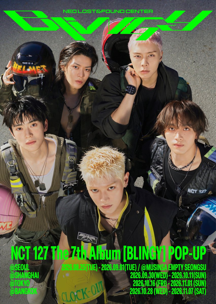 NCT127_POPUP's tweet photo. NCT 127 The 7th Album [BLINGY] POP-UP
[NEO LOST&amp;FOUND CENTER] https://t.co/AqeC2oeBu0
