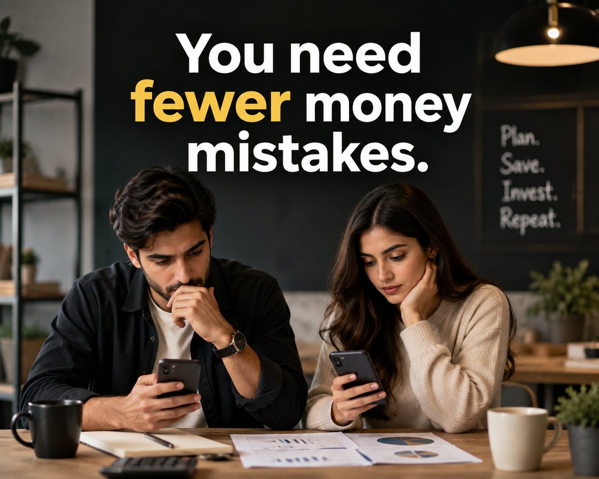 syedhammadsohai's tweet photo. You don't need more money.
You need fewer money mistakes.

Most people focus on:
→ Making more
→ Investing more
→ Finding the next big opportunity

But sometimes the biggest improvement comes from simply stopping bad financial decisions.

Earn. Save. Invest. Repeat. https://t.co/WN5Mdjr5dw