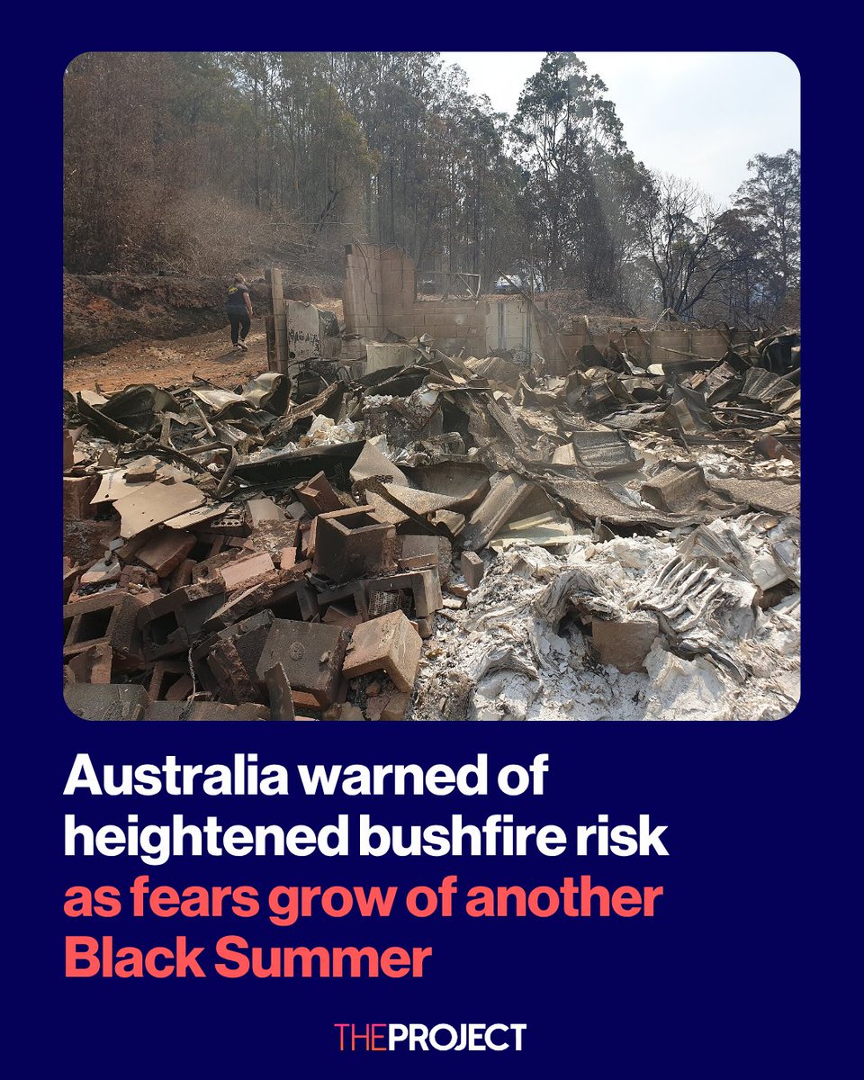 theprojecttv's tweet photo. Australians are being urged to prepare early for the coming bushfire season, with above-normal fire risk forecast across northern and southeastern NSW, southeast Queensland, northeastern Tasmania and parts of Victoria, South Australia, Western Australia and the Northern Territory.

Authorities say the outlook does not mean another Black Summer is certain, but dry conditions, heavy fuel loads and a strengthening El Niño are increasing the danger in several parts of the country.