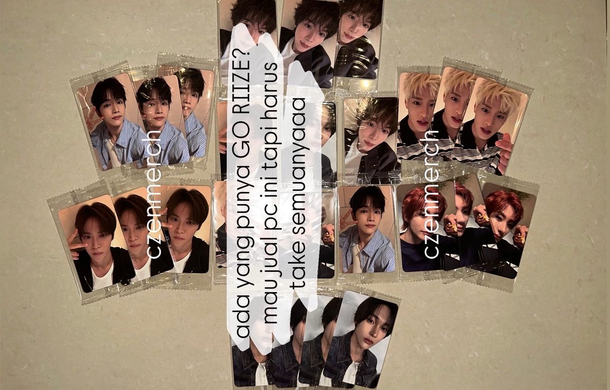 czenmerch's tweet photo. #rsell ada yang punya GO RIIZE? mau jual pc ini tapi harus take semuanyaaa. 

mau sekalian tanya jg pasaran nya berapa ada yg tau? https://t.co/YndxN9udz4