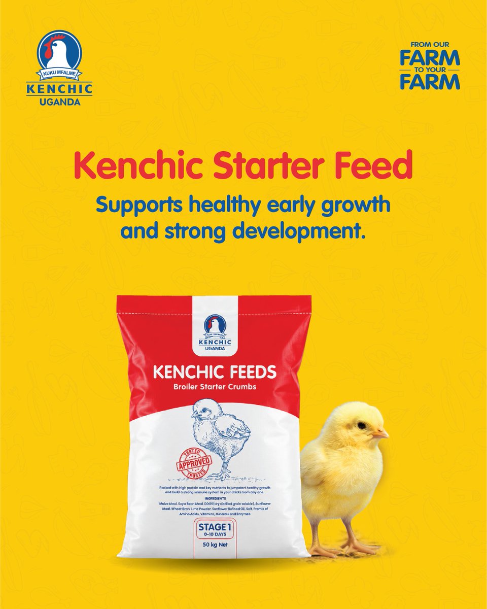 Kenchic_Uganda's tweet photo. Every stage of growth has different nutritional needs, and choosing the right feed can make all the difference.
With Kenchic Feeds, you can match your birds' nutrition to their stage of development. Giving your flock the right nutrition at every stage for healthier birds and better performance.

#GrowingWithYouFromDay1 #KenchicFeeds