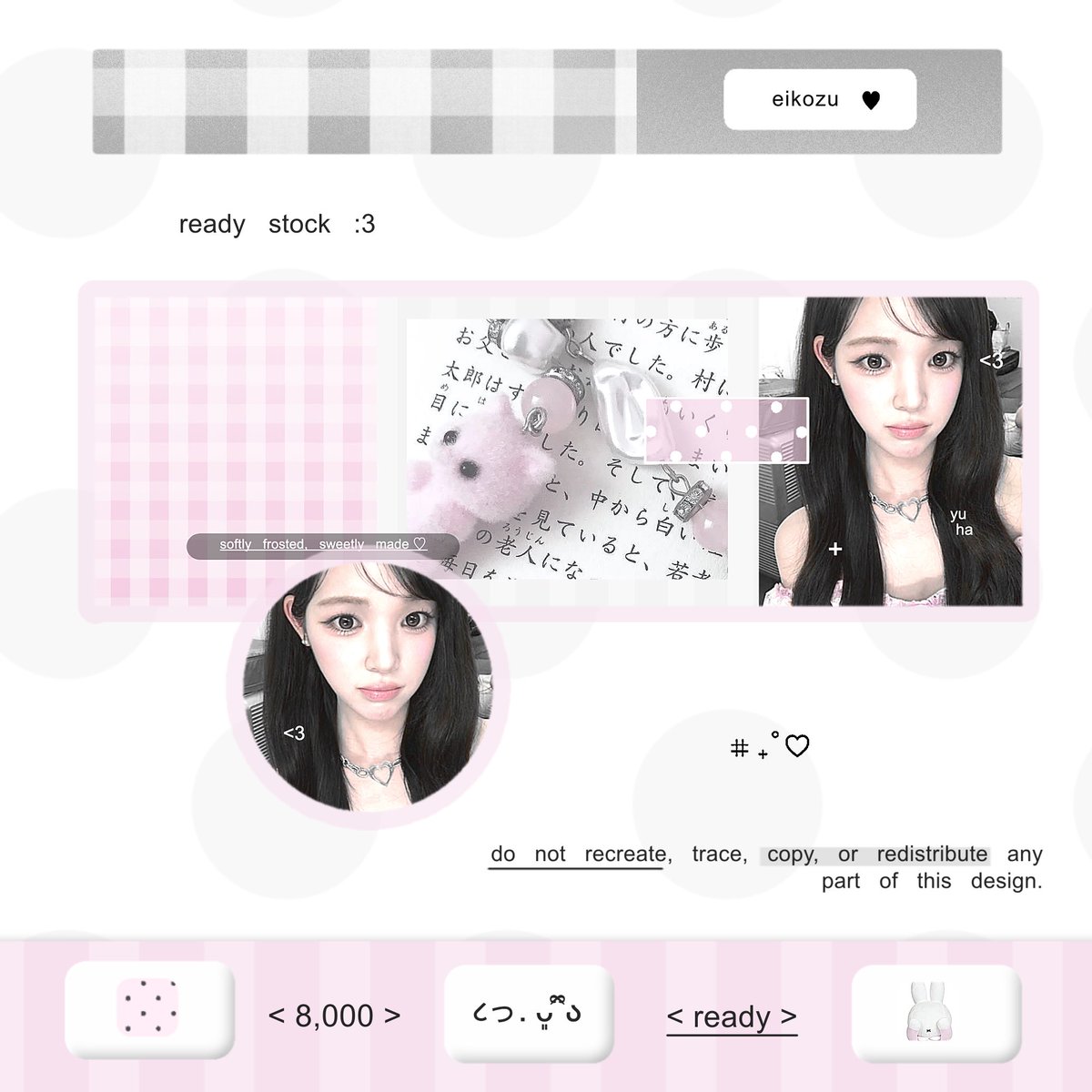 eikozu's tweet photo. hi :3 kenalan sama ( komichi ) yuk, calon template layout yang akan di sell nanti. jika ada yg kurang aman mohon dm ei ya terimakasih 

layout wonhee yuha dan anna ufs 8,000 #zonauang https://t.co/HMZogTiDxi