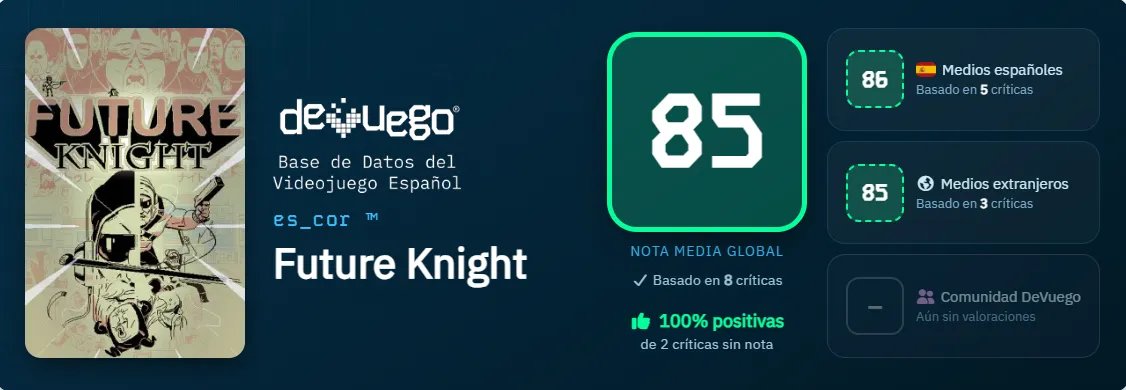 DeVuego's tweet photo. Resúmen de análisis y críticas de Future Knight ( @aeternathegame / @studiokobaGAME ) 2026 

https://t.co/nLV2TUgpaV https://t.co/E9o9sxYJK3