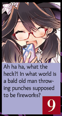 SumirekoPosting's tweet photo. Some of my favorite Sumireko lines in The Grimoire of Usami are when she judges Ichiri's spell cards, for some reason she just LOVES Unzan like everyone should ❤️.
(The Grimoire of Usami, chapter 3, pages 5 and 6, drawn by Azuma Aya.) https://t.co/4OZckWl49G