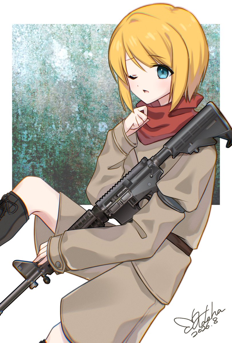 woltus_f_crea's tweet photo. 少年しょこちゃん！
喉をやられて少年ボイスになりながらRUSTで戦っていたので.......！
ハスキーボイスも良き💕
ライフルは素材お借りしました😌

#とろけるあーと https://t.co/v348rCUmAu