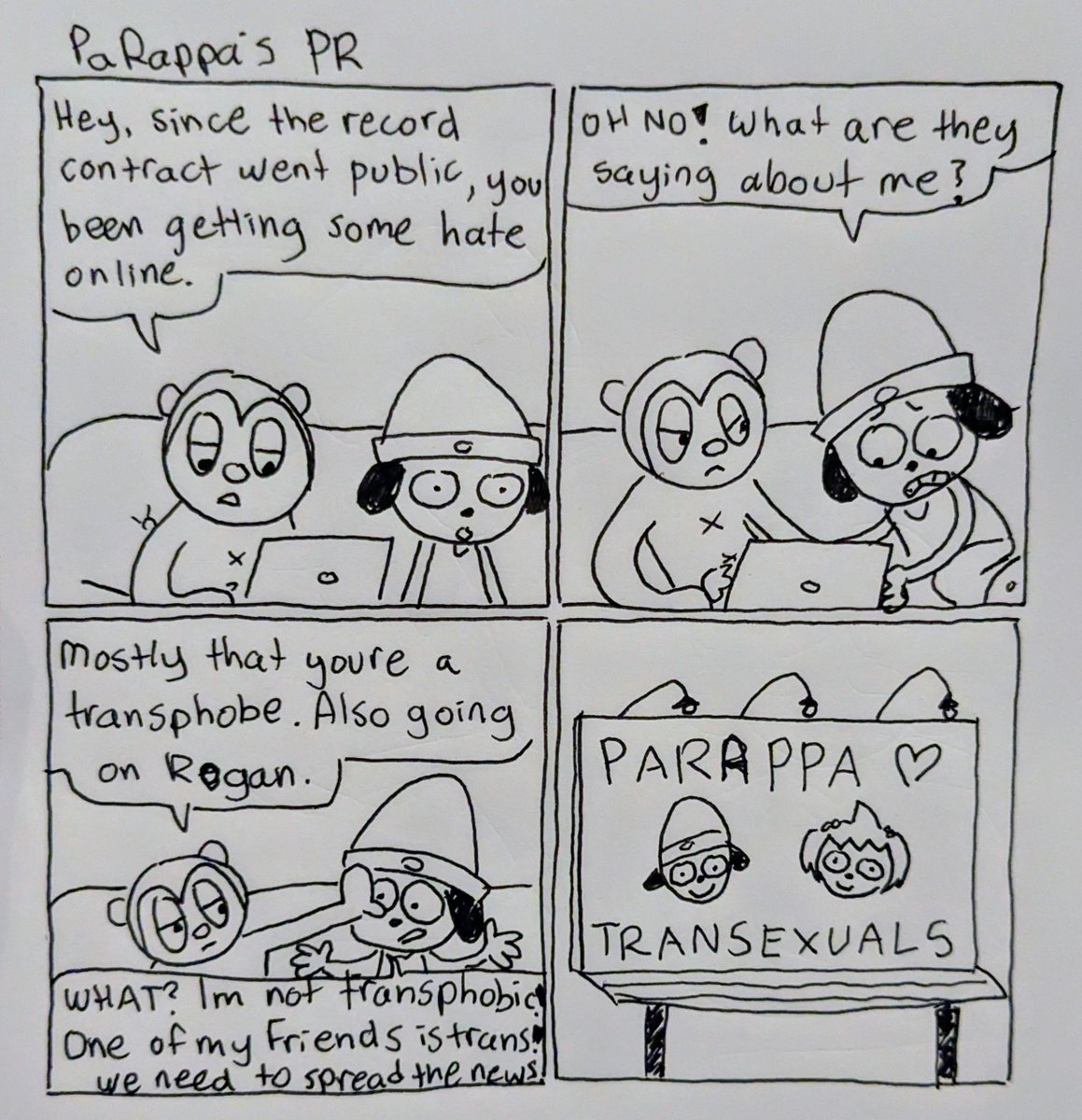 ducknuk_comic's tweet photo. PaRappa's PR https://t.co/kwV42mjvu3