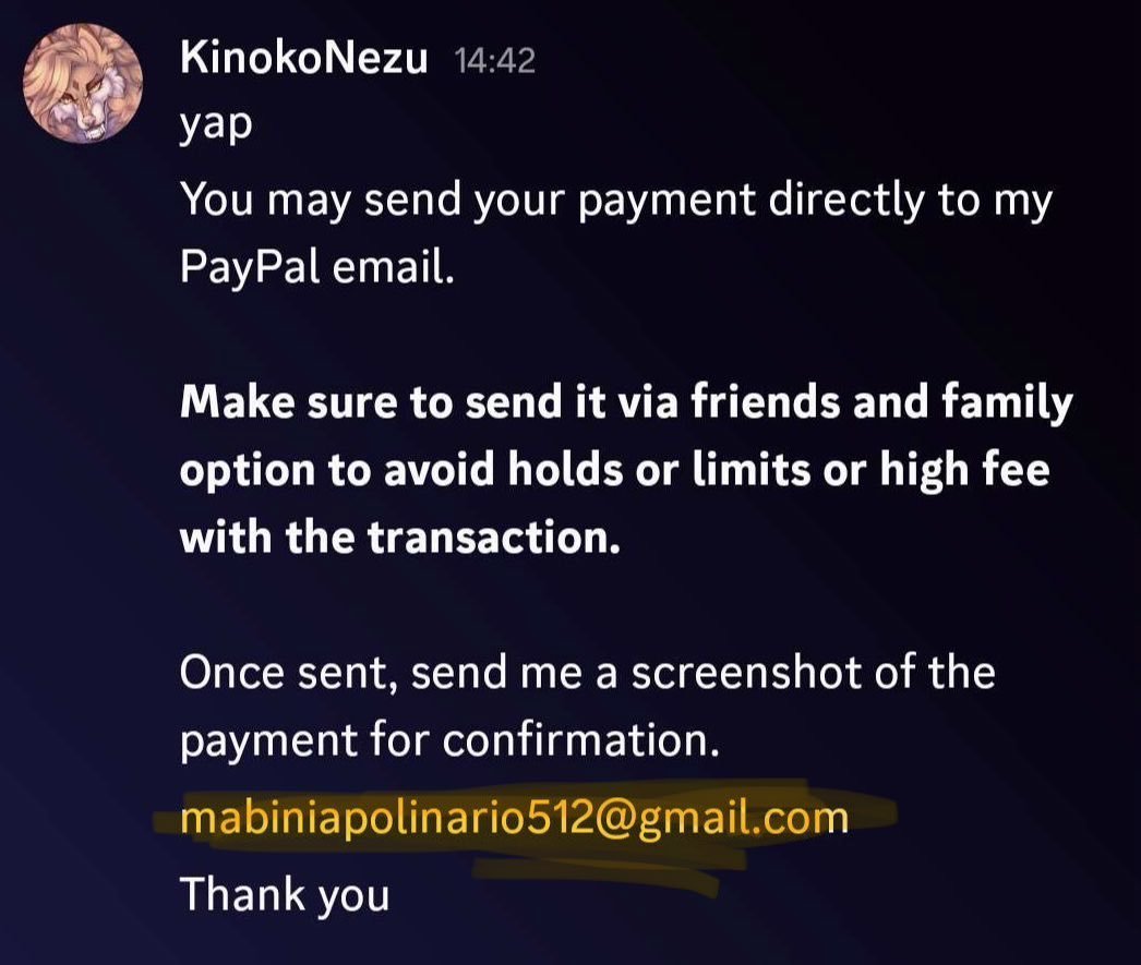 KinokoNezu's tweet photo. @fiamourrr ⚠️Warning! ⚠️ 
This acc took your name and icon to scam your customers! 
They also change the @/Name. They tried this with my customers too. https://t.co/ifPFSdSqvQ