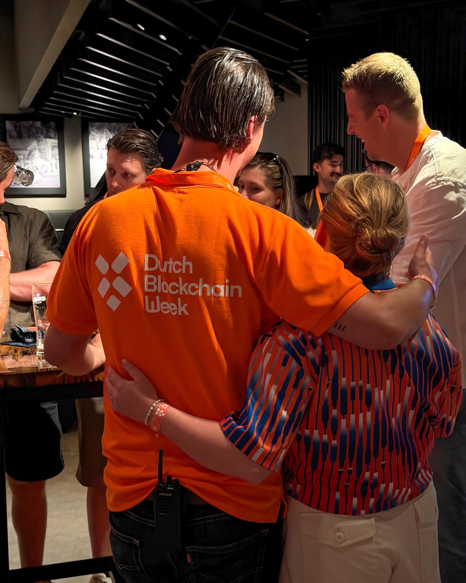 DutchBlockWeek's tweet photo. Remember this one? The official afterparty, powered by @bitvavocom and @Ripple, straight after the final summit session.

A few shots from the night 🧡

#DBW26 #DutchBlockchainWeek https://t.co/FiBmrnrRYc