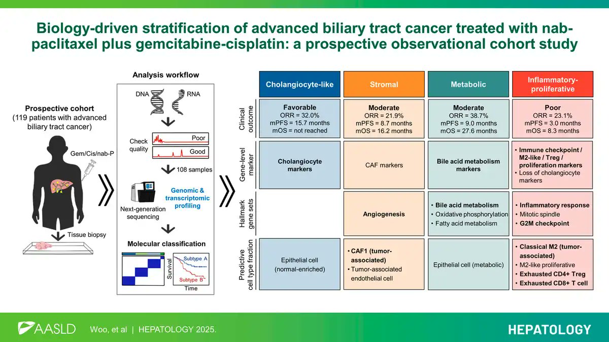 ArndtVogel's tweet photo. Biology-driven stratification of advanced biliary tract cancer treated with nab-paclitaxel plus gemcitabine–cisplatin: A prospective observational cohort study
@HEP_Journal 
https://t.co/5wG13SsnbP
👉Interesting activity, but we need to identify predictive biomarkers
@myESMO @EASLnews @ILCAnews