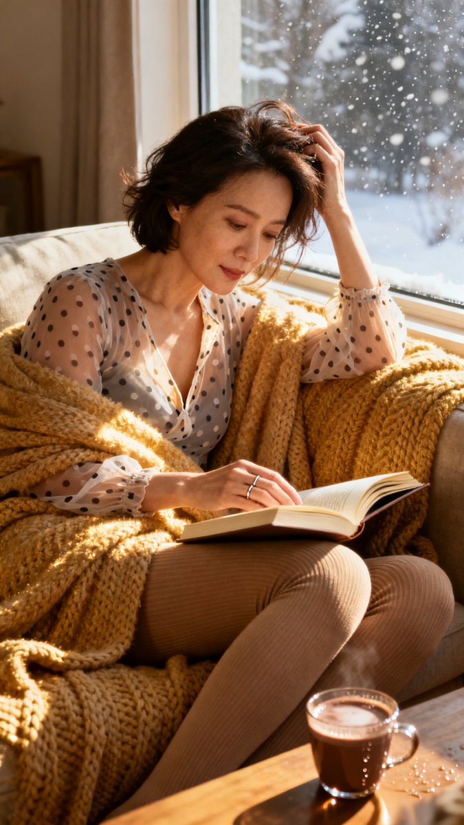 CherryM96's tweet photo. Just curled up on the couch with a warm cup of tea and my favorite book—perfect lazy Sunday vibes at home https://t.co/7ZmtfwcqfO