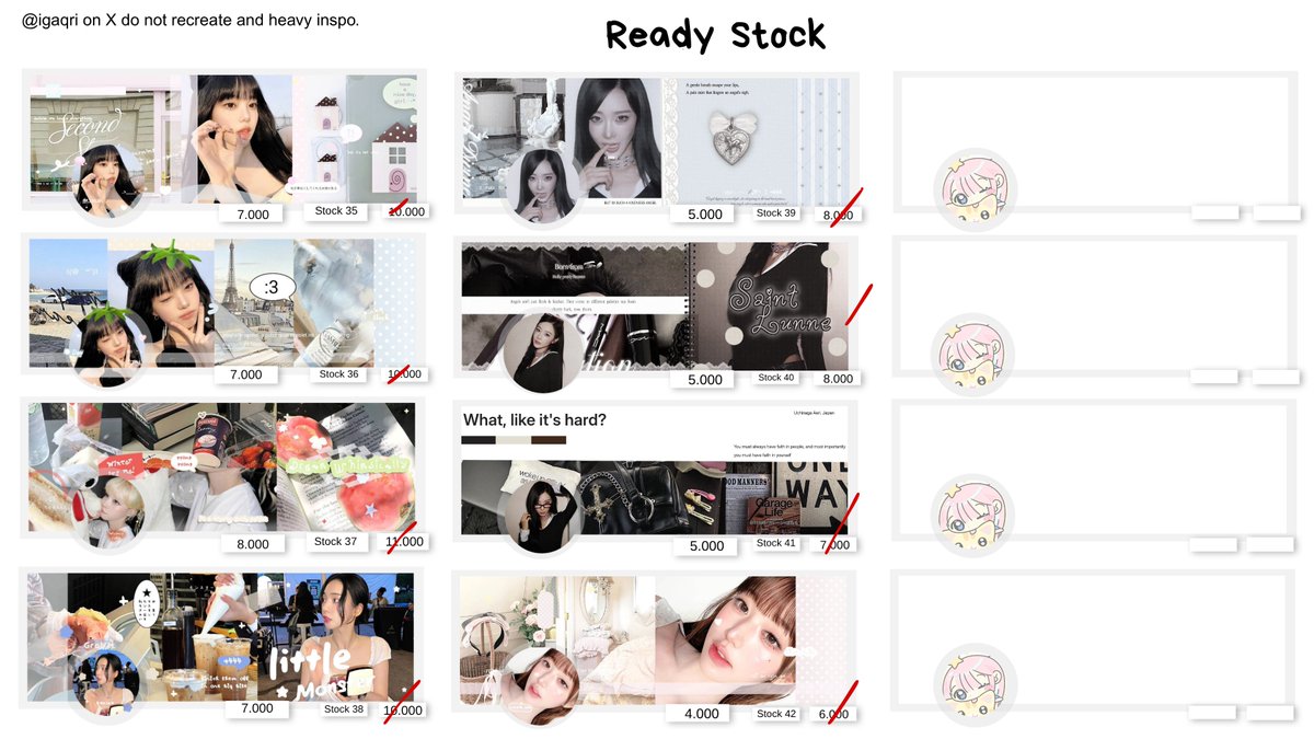 carmenitwa's tweet photo. Hai! aku ada layout ready stock masih promo terakhir hari ini >__o, bisa untuk sponsoran juga ya  #bealanja zonauang 

sold :5, 6, 7 ,8, 27 https://t.co/1UR007OeEr