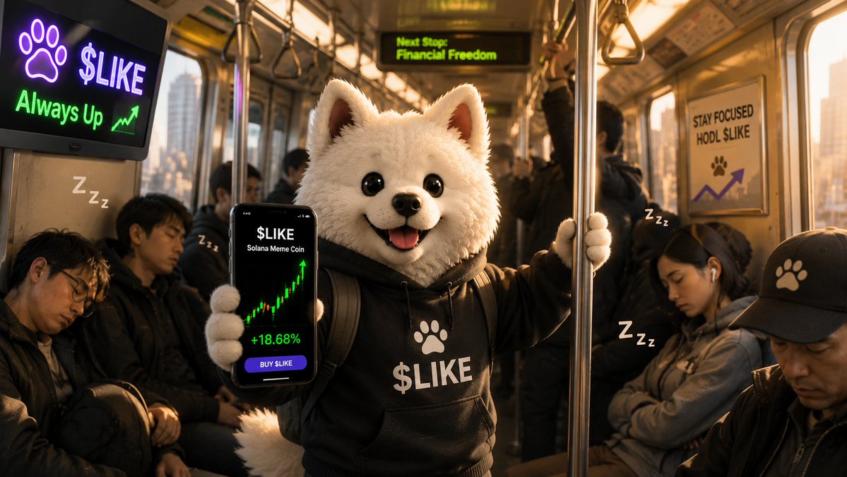 LikeDaoOfficial's tweet photo. Clock out? Not for memes. 🐾

Work is done.
Charts are still open. 📱
Same energy. Same $LIKE.

#LIKE #Solana #MemeCoin https://t.co/JScwWxOUFF