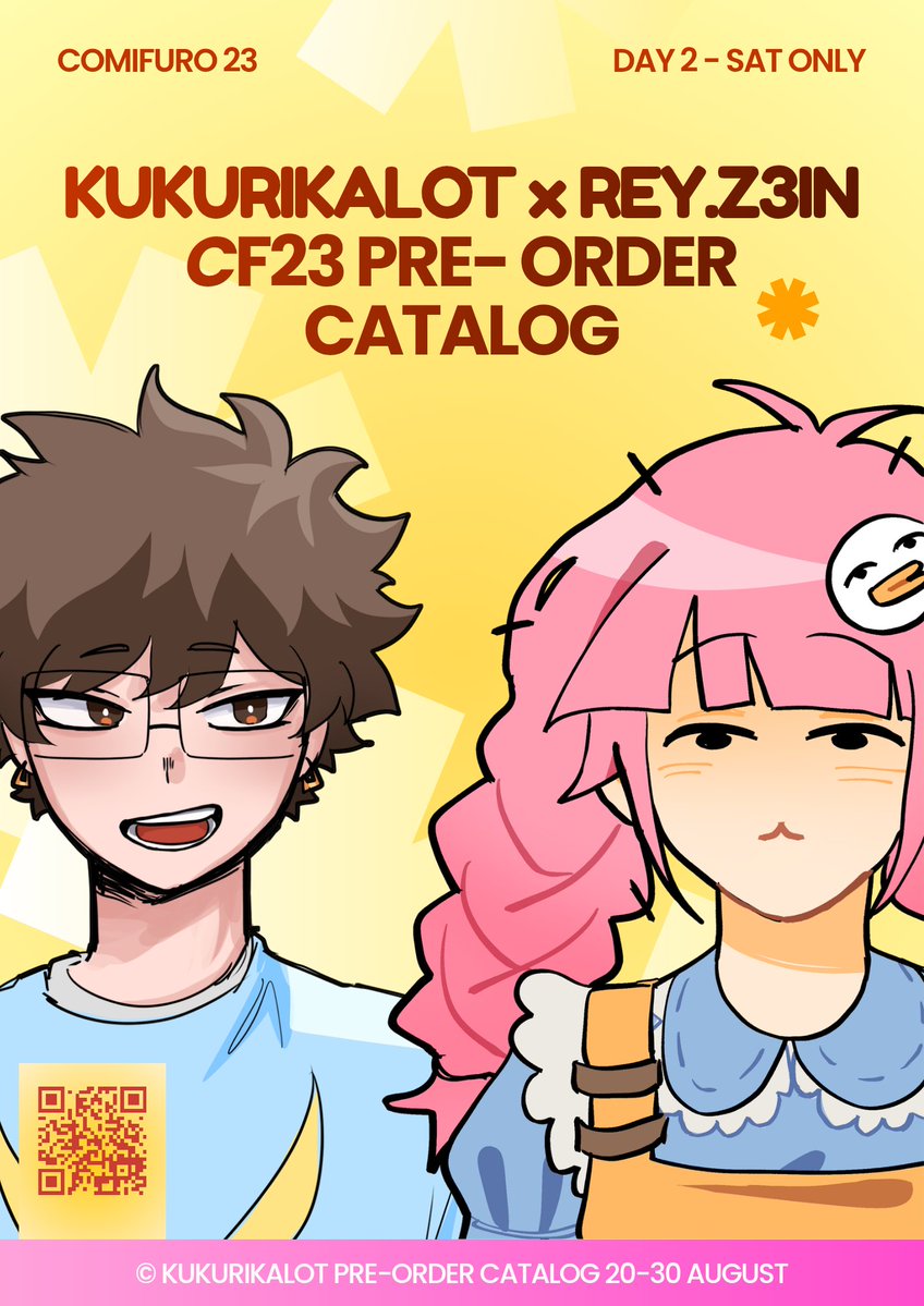 Reyz3in's tweet photo. 💛🔁 are appreciated!!

Kukurikalot &amp; Rey.z3in Pick-Up Order Batch 1 #CF23

🗓️ 20 - 30 August
📍ICE BSD | Pick up SUN Only (Booth TBA) 
🧾 Fandom:  Mobile Legends, Alien Stage, MCYT, MHA, Roblox ( Forsaken &amp; Blocktales )

#comifuro23 #comifuro23catalogue #mlbb #ComicFrontier23 https://t.co/JgzWTBZ07h