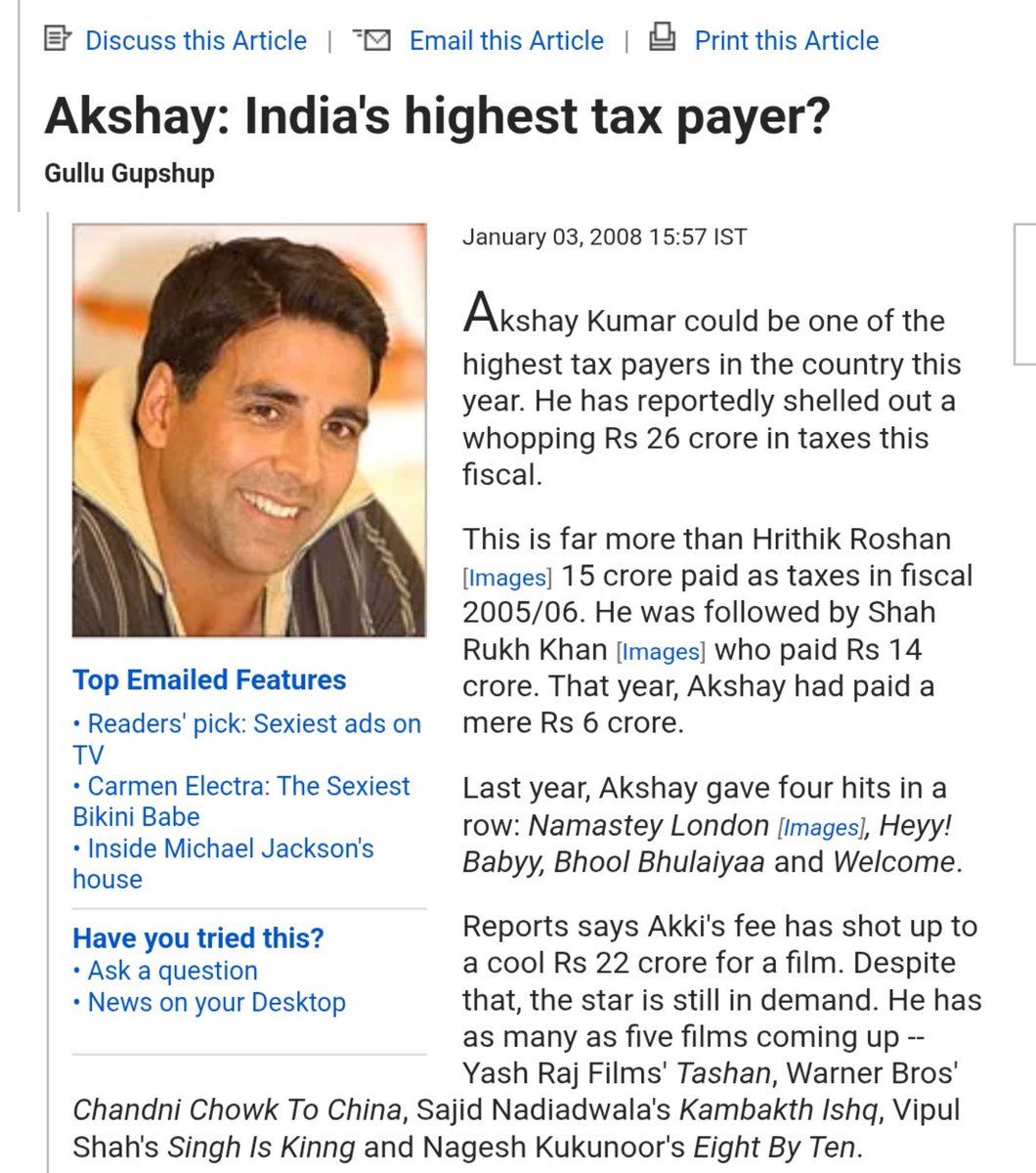 illuminatiGuyy's tweet photo. #YashChopra refused to pay #AkshayKumar in Dil To Pagal Hai by saying ," Itni badi film mein role mil gaya aur kya chahiye?"

Many years later, Akshay charged ₹22Cr for Tashan in 2008. (Highest amount taken by any actor) SRK used to charge 15-20 Cr per film at that time. https://t.co/CGzjArC4xB