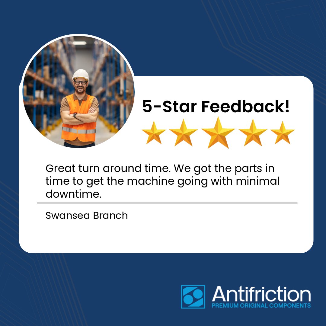 AFC_Components's tweet photo. Our Swansea branch recently delivered exceptional service, with a 5-star review! ⭐⭐⭐⭐⭐

Trust our specialists for authentic original components and expertise you can rely on https://t.co/7YhdfELQGa ⚙️✨

#MfgUK https://t.co/ny79PHgva3