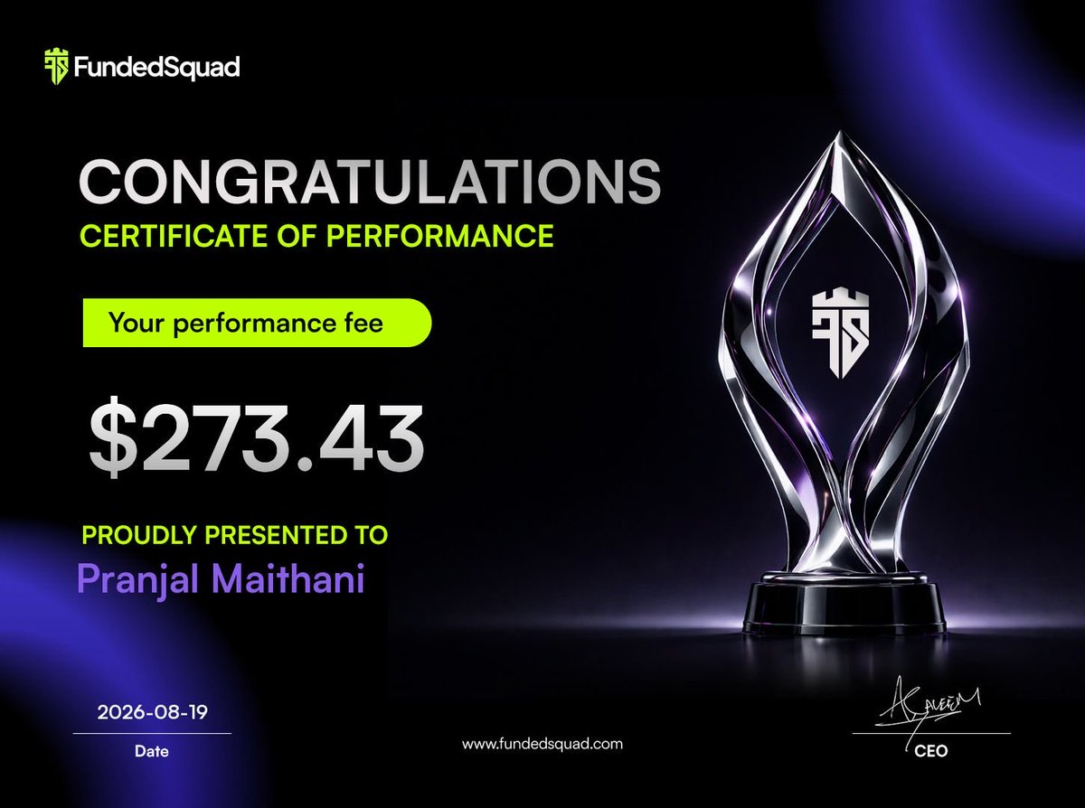 maithaniprnjl's tweet photo. First payout with funded squad. @fundedsquad https://t.co/KsmBRyYvaE