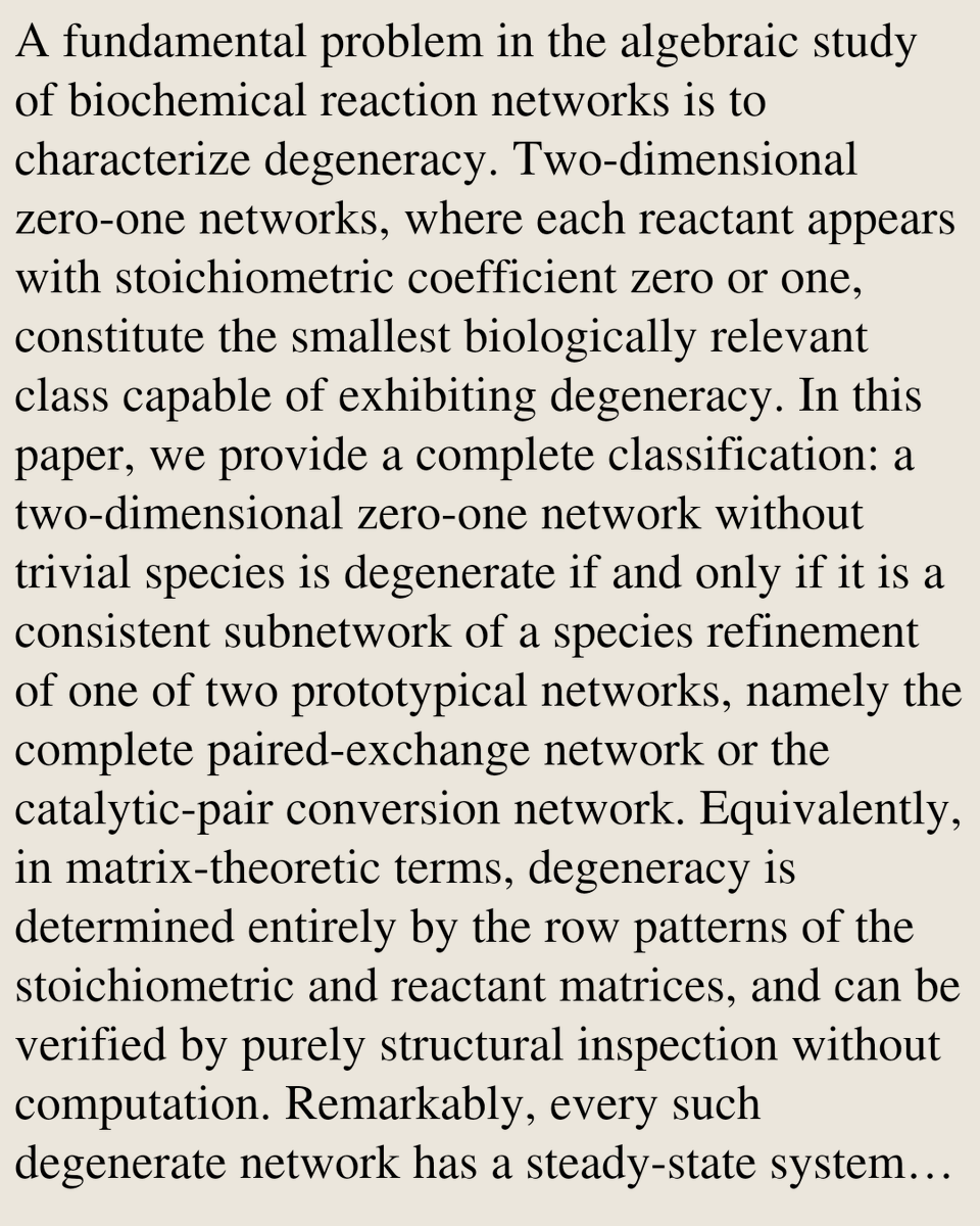 ENZN's tweet photo. Characterization of Minimal Degenerate Zero-One Reaction Networks

Yuanlin Chen, Xiaoxian Tang
https://t.co/zxMJIapDZx [𝚚-𝚋𝚒𝚘.𝙼𝙽 𝚖𝚊𝚝𝚑.𝙳𝚂] https://t.co/X7gwb5JryI