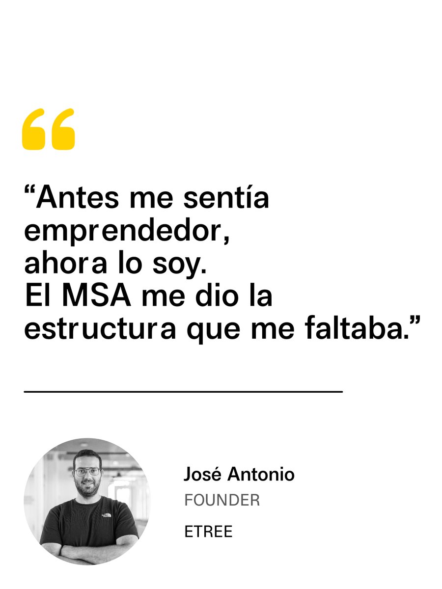 IDEASUPV's tweet photo. "Antes me sentía emprendedor. Ahora lo soy."

"Sin las sesiones de venta B2B, no habría sabido cómo vender a mis primeros clientes."

"El enfoque 100% práctico del MSA cambió la forma en la que entendía mi proyecto." https://t.co/uLNmIoNBhM