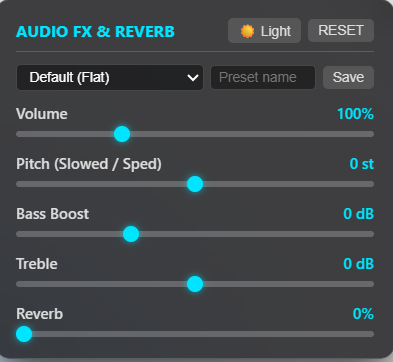 Binary_Ghost45's tweet photo. open-sourced AuraFX: real-time audio control for browser video (Alt+H). Features volume boost, EQ, pitch shift for slowed/sped effects, and reverb.  

 https://t.co/J044225qxv 

audio: Warriyo - Mortals (NCS) https://t.co/7cKKjgrbxq