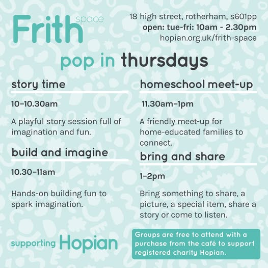 Stag_RosePPG's tweet photo. #thursday & all the sessions for the rest of the week below.
Frith Space High Street, S60 1PP 10am.
#CommunitySpaces #communityevents #cafe #activities
Hopian https://t.co/tkkf4jH3gS