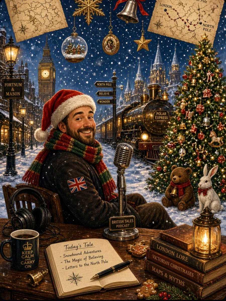 KristmasTalks's tweet photo. I asked Grok to create an image based on my profile. I'm pleased with it #christmas #podcast #christmaspodcast https://t.co/84rd83Xbyk