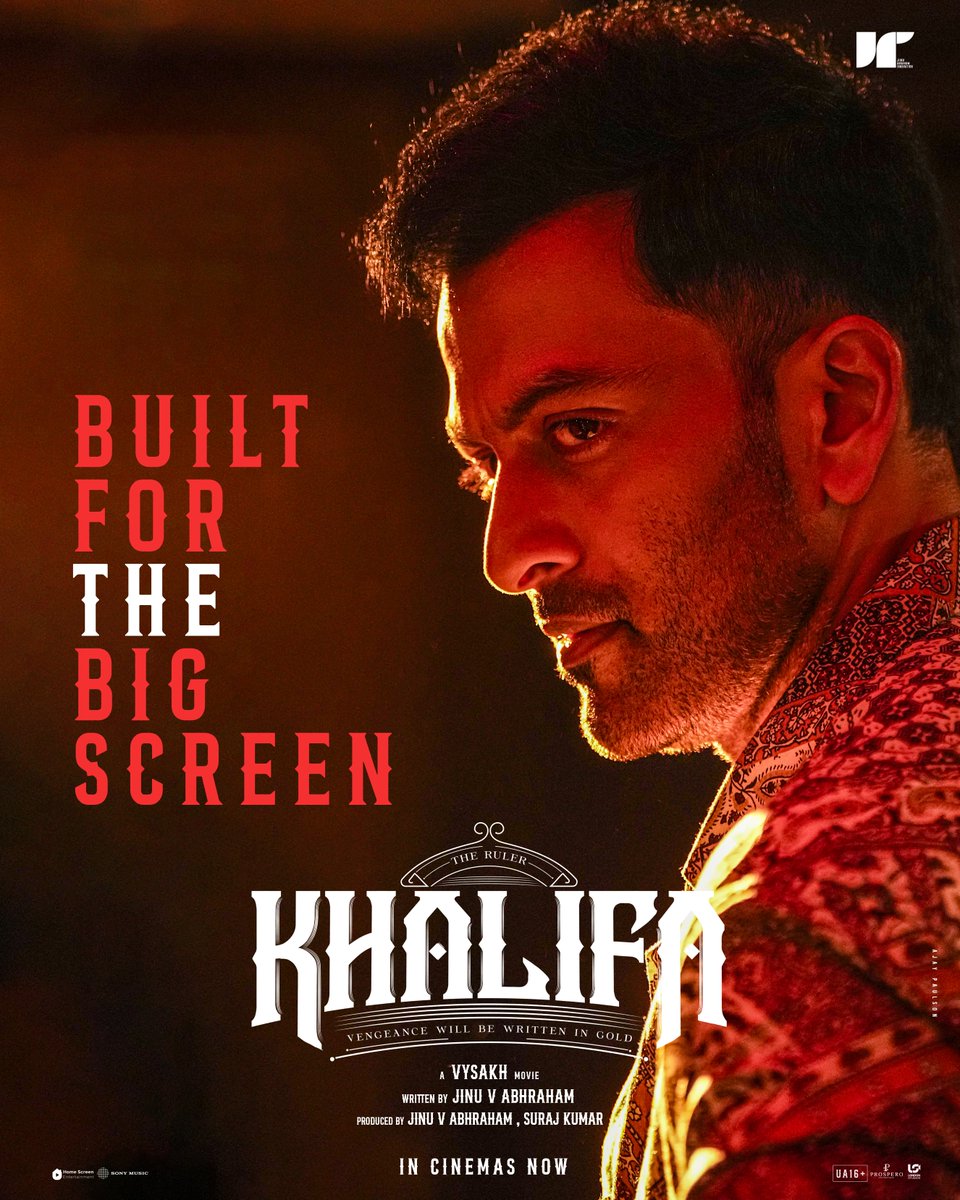 homescreenent's tweet photo. Witness the ruler in cinemas now! 👑🔥

#Khalifa is now in theatres! 🎬⚡

@khalifathemovie • @PrithviOfficial • #Vysakh • #JinuVAbhraham • @ImMalvikaSharma • @jakes_bejoy • #SurajKumar • @NeilNMukesh • #ChamanChacko • #JomonTJohn • @homescreenent • @SonyMusicSouth • @poffactio • @BerkshireDrmHse