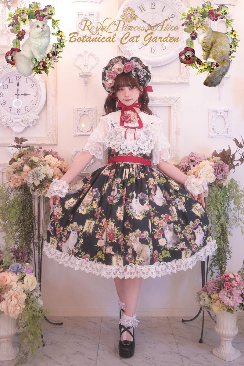 R_P_Alice's tweet photo. 🌹Botanic Cat Garden🐈🌹

🌹ジャンパースカート31,900円
🌹ボンネット15,900円
🌹カチューシャ4500円

8月22日ロイプリofficial先行予約開始
8月29日お取り扱い店ご予約開始 https://t.co/QrQjwHd30H