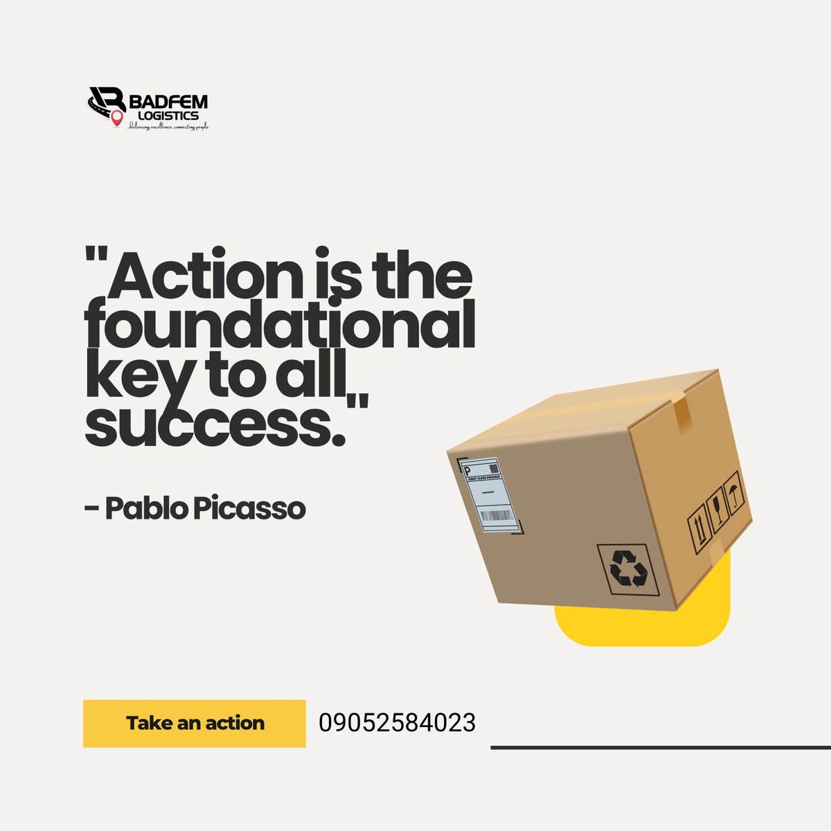 badfemlogistics's tweet photo. Take an action today ✅️

It's a new day, start the business, crush your targets, book a delivery 

Reach us on 09052584023

#badfemlogistics #IbadanVendors #dispatchriderinibadan #bbnaija #bbns11 https://t.co/W6W3r0p5dT