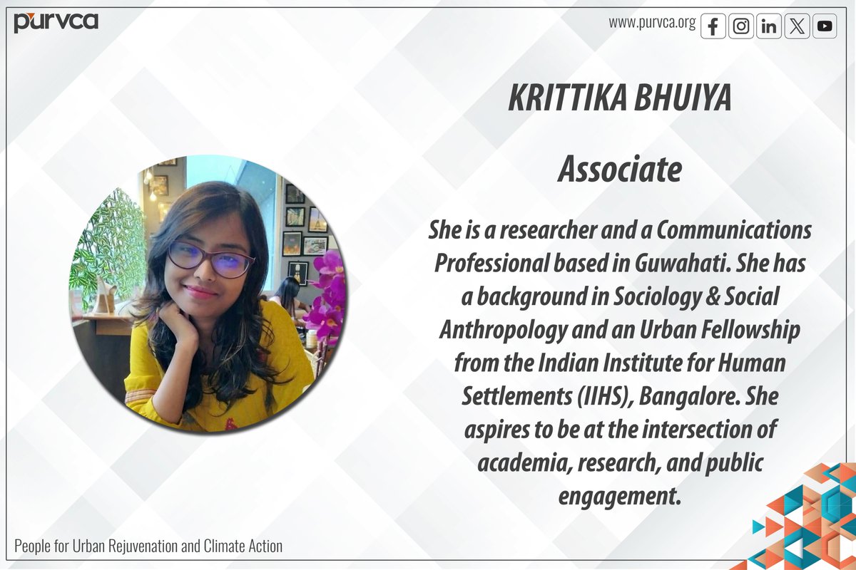 purvca's tweet photo. We are pleased to welcome Krittika Bhuiya to the Purvca Foundation team as an Associate.

With  her experience, skills and enthusiasm, we look forward to her  contributing to our work towards building climate-resilient and  sustainable urban habitats in North East India. https://t.co/jaRCaY1T2s