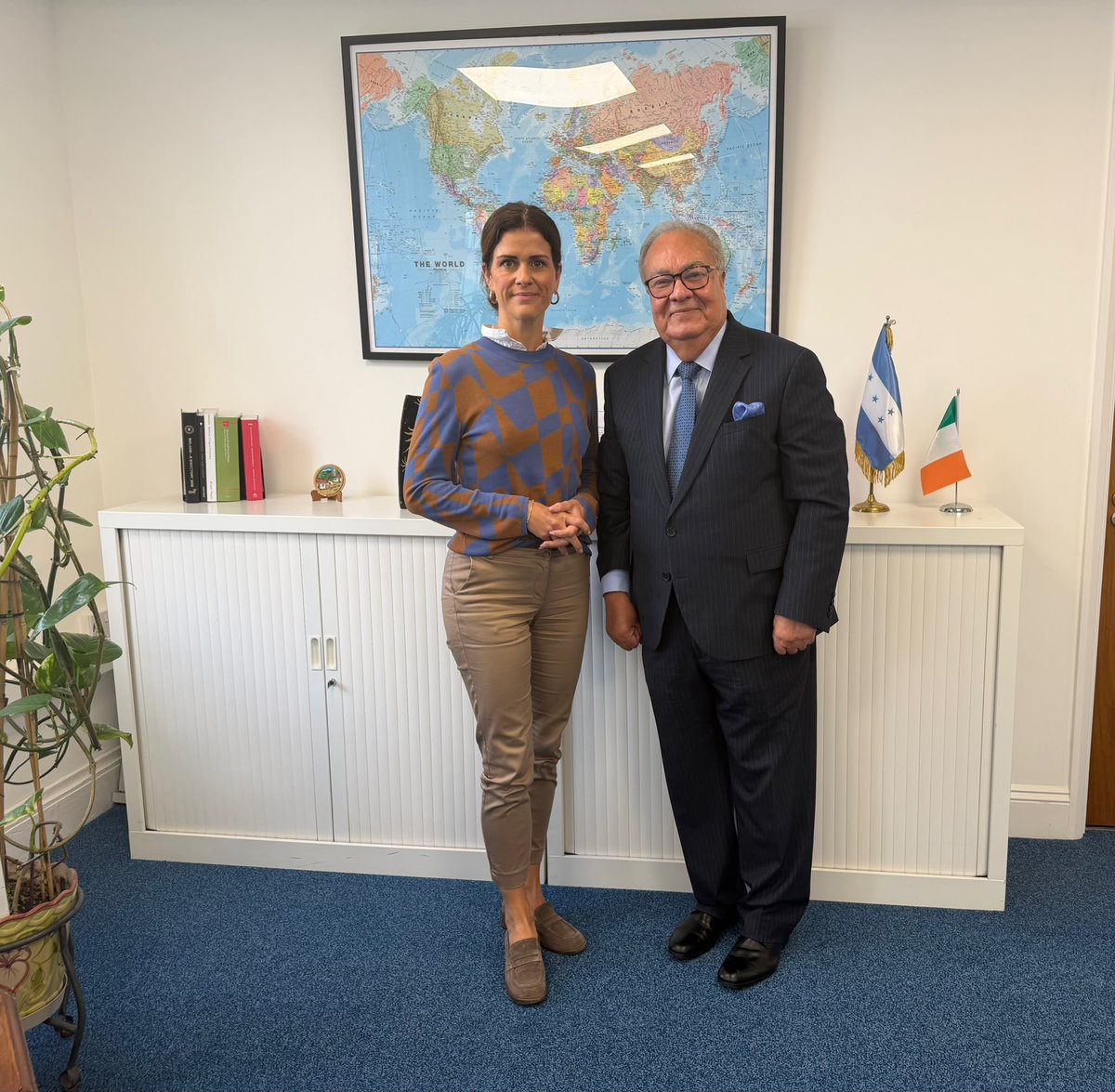 romero_m1's tweet photo. As Dean of the Diplomatic Corps in the United Kingdom I received the new Ambassador of Iceland SE Thordis Kolbrun Reykfadottir Gylfadottir to whom we offered all our support and cooperation. She also retains her function as Special Envoy of the Secretary General of the Council of Europe in the situation of children in Ukraine.