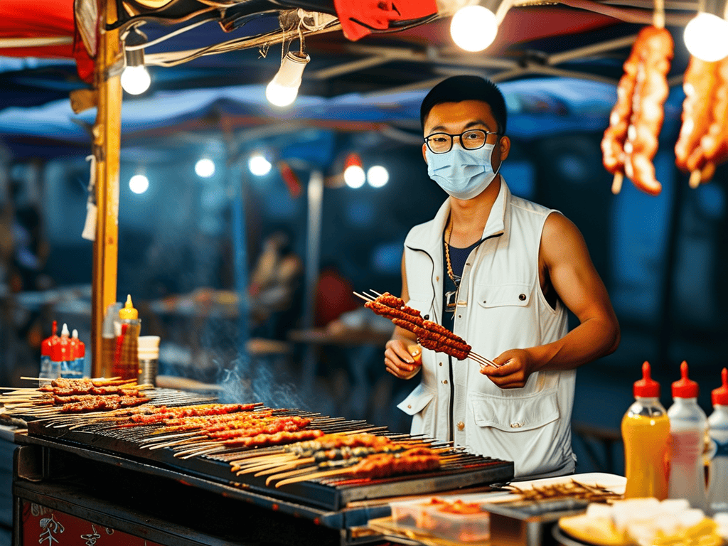 NahotN's tweet photo. Craving a late-night bite Spicy grilled skewers with smoky flavors, perfectly charred and ready to hit your spot! ， https://t.co/O3zNS1nmI2