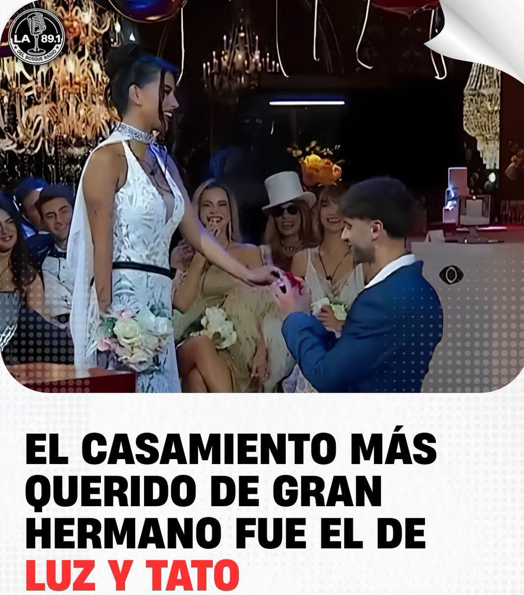 Marce038742541's tweet photo. 💖 EL CASAMIENTO MÁS QUERIDO DE GRAN HERMANO FUE EL DE LUZ Y TATO
#GranHermano #GranHermanoGeneracionDorada #Luz #Tato #Casamiento #Boda #GH https://t.co/OzcEpQNBwv