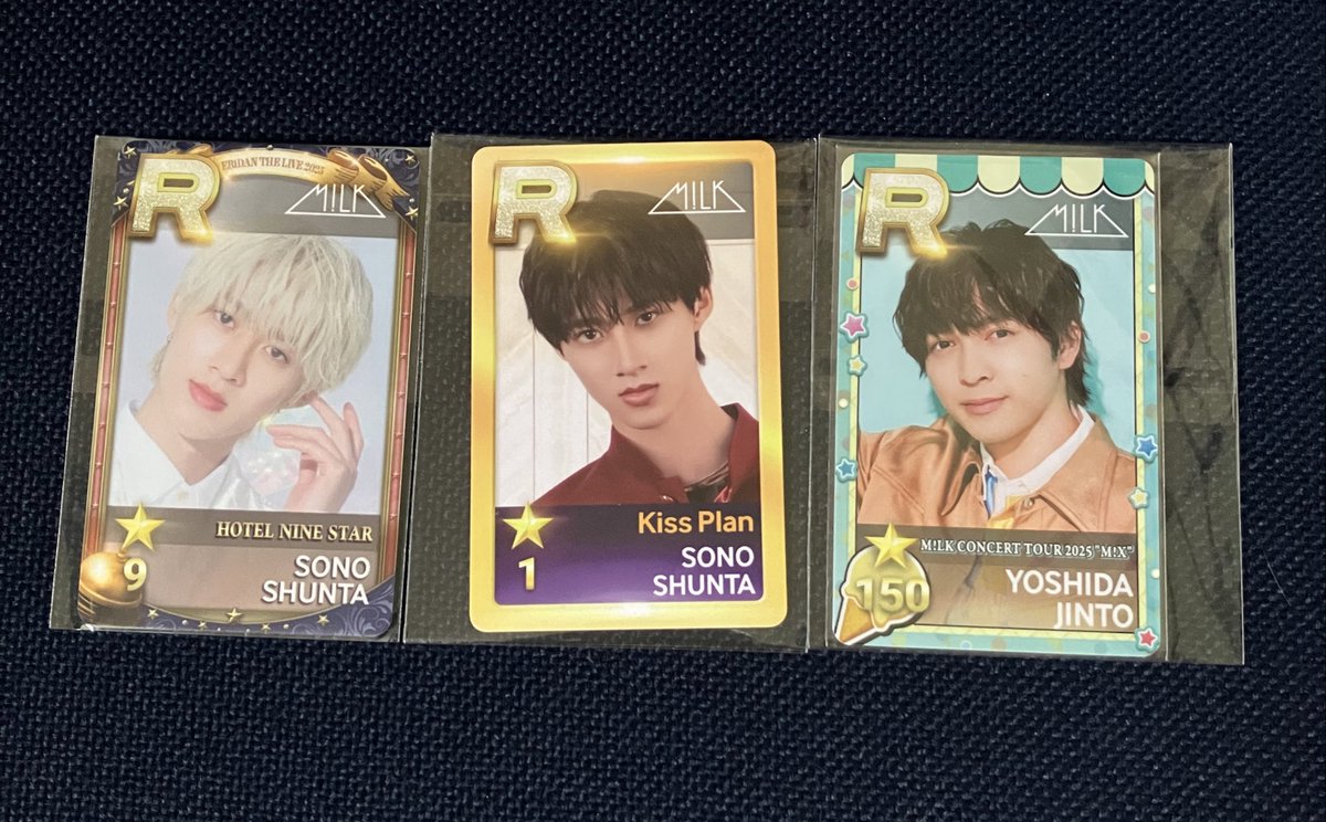 LuozvaeK_n55's tweet photo. SUPERSTAR EBiDAN シュスエビ リアルカード エビライ M!LK 交換

【譲】曽野舜太 吉田仁人

【求】他弾 吉田仁人(KissPlan、キャンドリ、M!X、エビライ2025 以外のもの)

名古屋近郊、今後の現場にて手渡し、郵送も検討します。
お心当たりの方はお気軽にお声掛けください。 https://t.co/69uErCcwN5