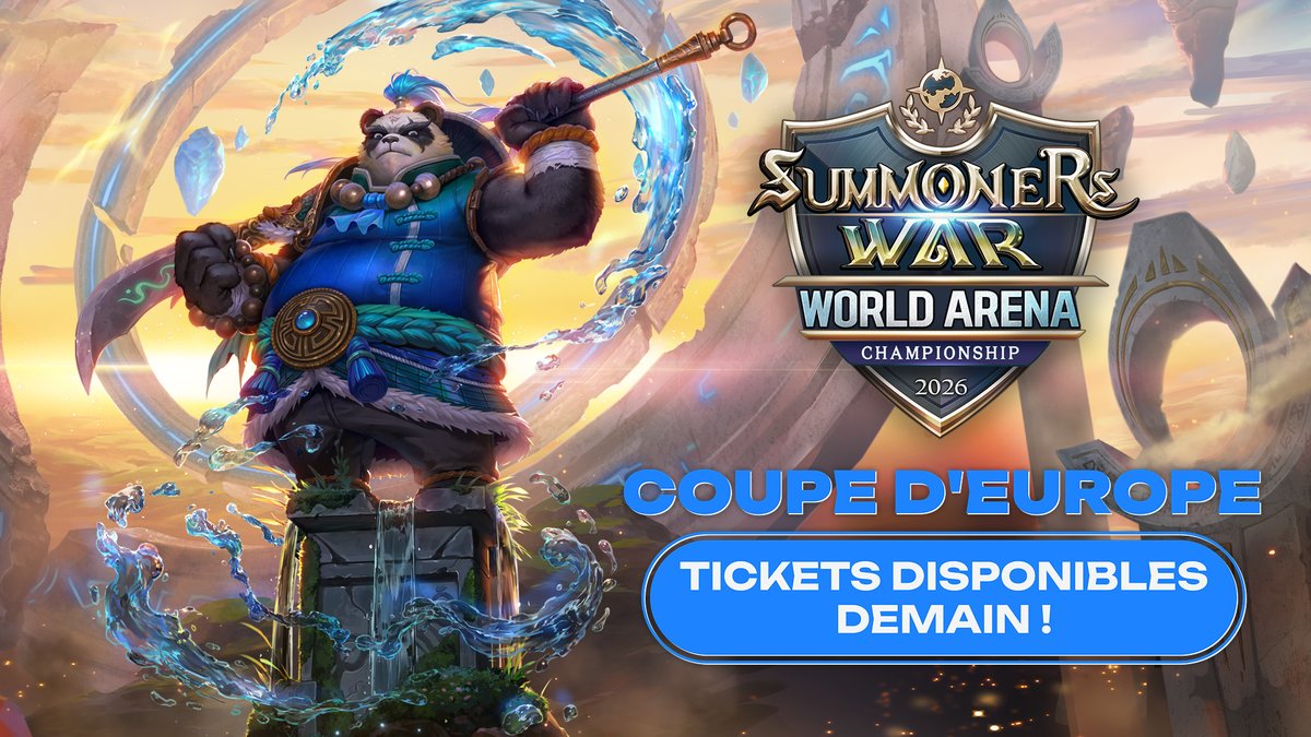 summonerswar_FR's tweet photo. Plus qu'un seul jour avant la vente des tickets pour la coupe EU ! 😍😍😍 https://t.co/759dsHASaO