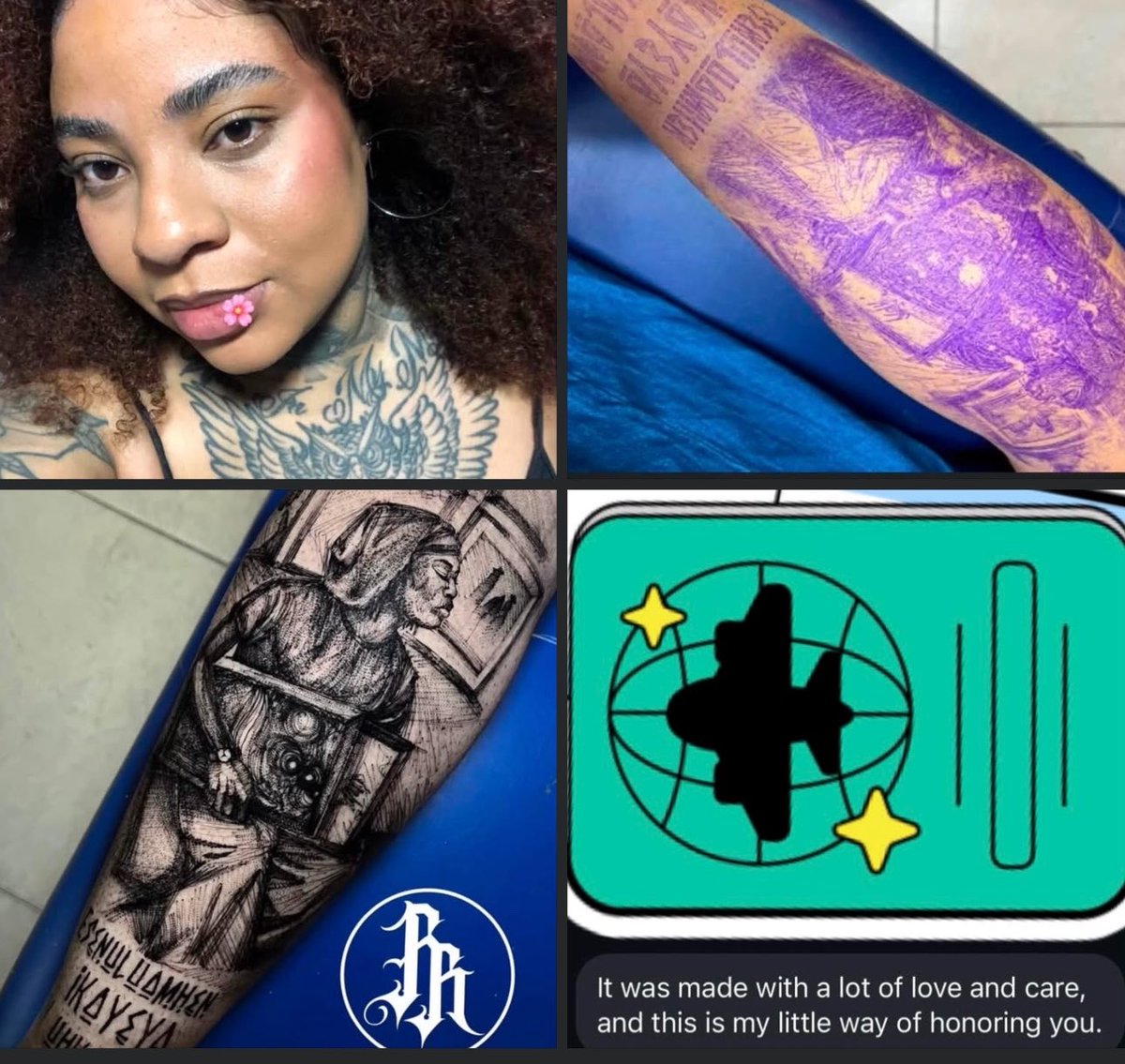 dre_foryoursoul's tweet photo. This south American woman tattooed an image of me with my song lyrics on her body, said it impacted her and gave her reasons to live.

And this is why i sing.
Our stories will matter Forever☝🏿🌱 https://t.co/IdagwPVaPx