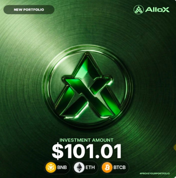 JamshedKamran's tweet photo. Just proved my portfolio on @alloxdotai! π
Invested $101 in BNB, ETH & BTCB as I keep building my crypto portfolio step by step. Staying consistent and focused on the journey ahead! ππ
#ProveYourPortfolio #AlloX #BNB #ETH #BTCB #Crypto #Web3 https://t.co/5QDqGuRkYR
