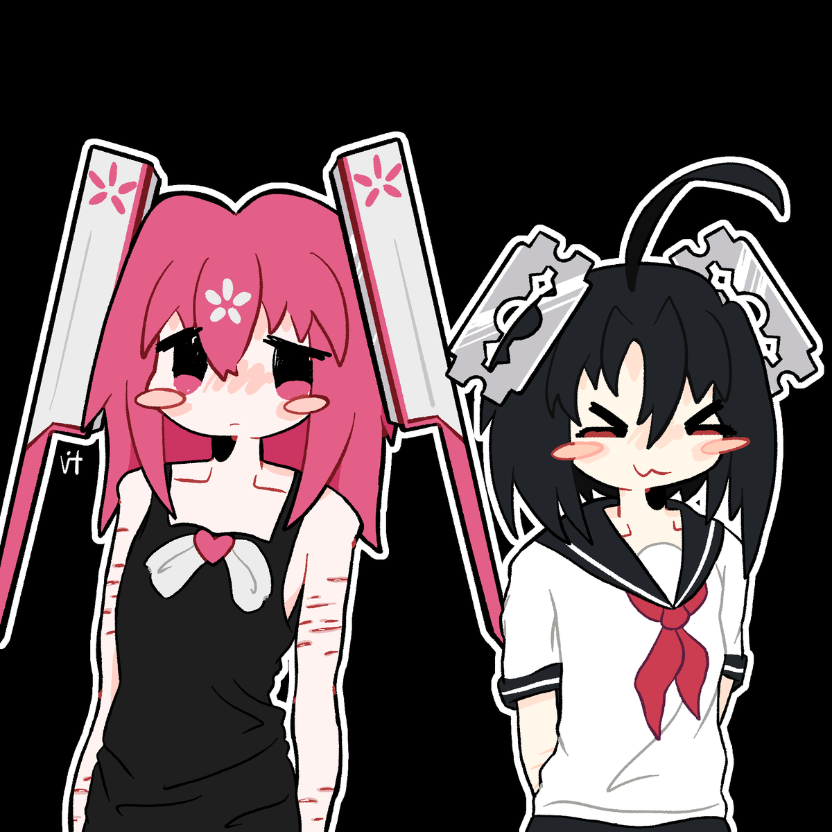vitnoll's tweet photo. kai-chan and razor-chan https://t.co/QmX0Jp1pns