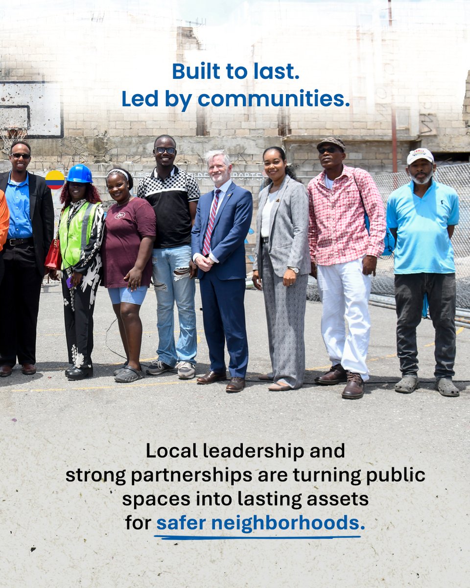 PADForg's tweet photo. 🇯🇲 On July 31, 2026, the Pan American Development Foundation (PADF) joined partners in Kingston to launch community space renovations at Majesty Gardens and Parade Gardens, a milestone in ongoing work to make public spaces safer and more vibrant for residents.
The launch marks the beginning of a longer effort: renovating these spaces to a high standard, activating them with meaningful community programming, and ensuring they remain safe, lasting assets for the neighborhoods they serve.
At its core, this work is about countering youth recruitment into gangs and criminal activity. When young people have safe spaces to gather, build cohesion, and stay engaged, they have a real alternative to the pressures pulling them toward harm. Sustaining that requires strong partnerships and diversified resources, through mixed funding models and shared stewardship across every sector.
PADF is especially grateful to the community leaders driving this work forward: Norman Brown (Parade Gardens CDC), Jahiem Mitchell (Majesty Gardens CDC, St Andrew), and Dalton Spence (Norwood CDC, St James), whose leadership sits at the center of this effort.
The launch brought together a diverse group of partners committed to safer, stronger communities, including the Hon. Dr. Horace Chang, Deputy Prime Minister and Minister of National Security; Mr. Scott Renner, Chargé d'Affaires of the U.S. Embassy in Jamaica; Assistant Commissioner of Police Charmaine Shand, who leads the Community Safety and Security Branch; and representatives from the Bureau of International Narcotics and Law Enforcement Affairs (INL), government ministries and agencies, civil society organizations, and the private sector.
Sustainable community transformation is not achieved through infrastructure alone, but through enduring partnerships, local leadership, and a shared commitment to investing in people as much as places.