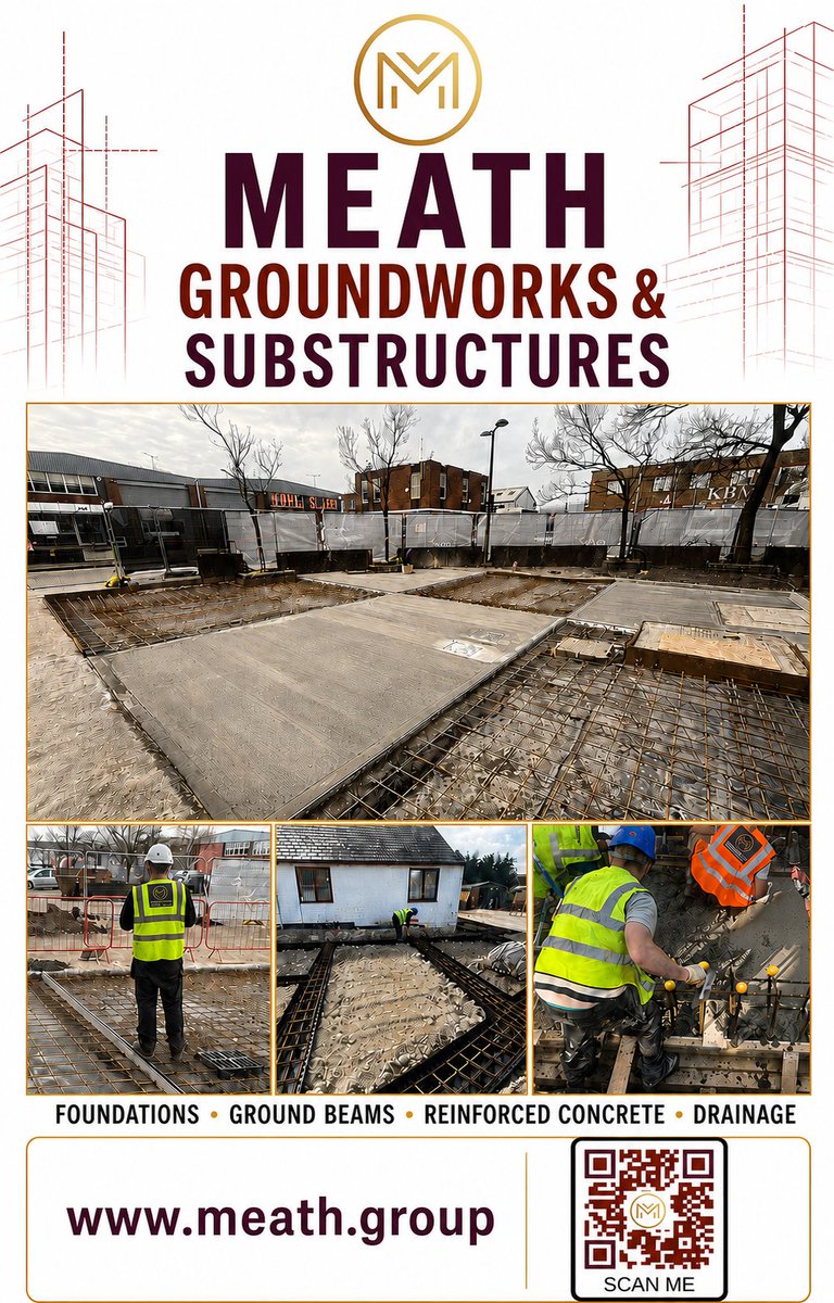meath_group's tweet photo. #ConstructionServices #Groundworks #Substructures #ReinforcedConcrete #DrainageSolutions #FoundationWork #GroundBeams #BuildingFoundations #MeathGroundworks https://t.co/uq966OjNAv