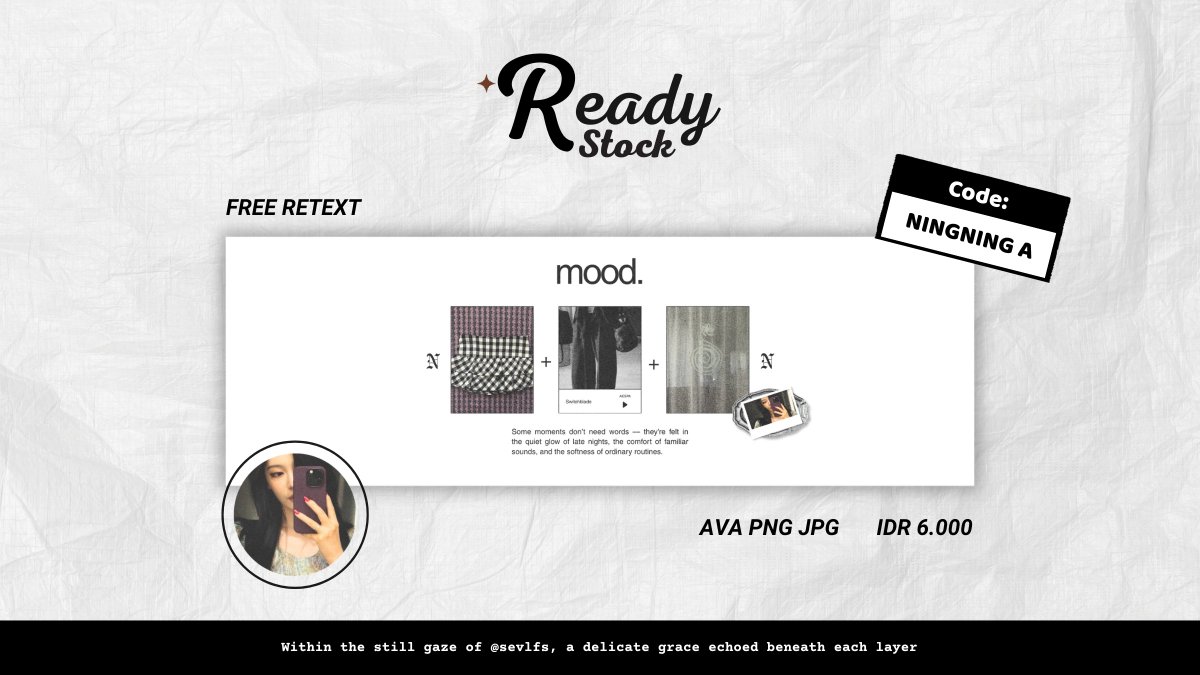 sevlfs's tweet photo. #bealanja | malamm semuaa! minta tolong repost/rt yaaa, thank you🤍   

aku membawa 5 layout ready stock NINGNING AESPA yang siap dibawa pulang melalui dm/tele aku sekarang jugaa! price on pict and payment by QRIS yaa^^ https://t.co/IorixZ7LHs