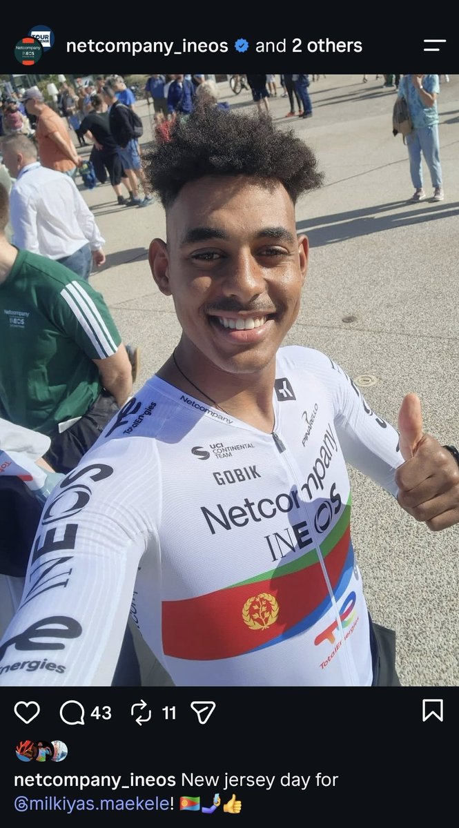 SolomonAsefaw2's tweet photo. What a beauty of a design from @NetcompanyINEOS for #MilkiyasMaekele πͺπ·π₯
Absolutely stunning Jersey!!! π₯πͺπͺπ·ππ΄ββοΈ
#Eritrea #INEOSGrenadiers #Akish
πΈ: @NetcompanyINEOS IG post. π https://t.co/4mmYKoH4zw