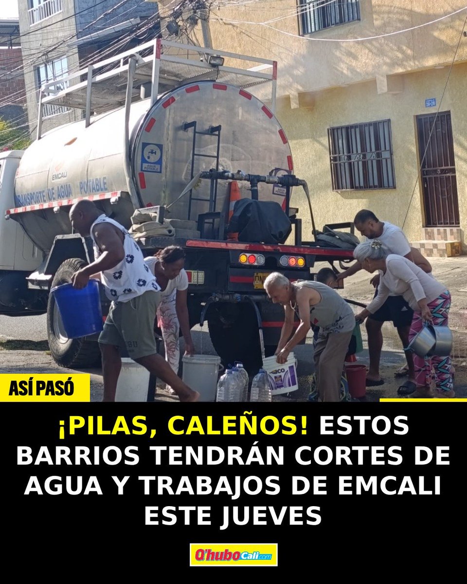 QhuboCali's tweet photo. 🚨💧 ¡Pilas, caleños! EMCALI realizará trabajos este jueves.
Habrá cortes de agua en Belalcázar, Santa Mónica, Manuel María Buenaventura, Aranjuez, Ciudadela Pasoancho y Alfonso Barberena.
👉 Direcciones y horarios: https://t.co/4HTxmr7NHp
#QhuboCali #EMCALI https://t.co/3Pdx5VrI8d