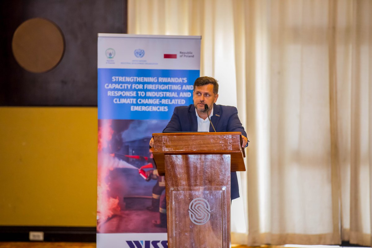 RwandaInterior's tweet photo. Today, Thursday 20 August 2026, the Ministry of Interior (MININTER), in collaboration with the United Nations Industrial Development Organization (UNIDO), launched the project on “Strengthening Rwanda’s Capacities for Firefighting and Emergency Response”.
The project is supported by the Government of Poland through UNIDO and aims to strengthen Rwanda’s capacity to prevent, prepare for and respond effectively to fires and other emergencies, thereby enhancing the protection of lives, property and livelihoods.
Speaking at the launch, Mr. SESONGA Benjamin highlighted that Rwanda continues to experience economic growth, urbanization, infrastructure development and expansion of industrial and commercial activities which bring many benefits to our country but also create new and increasingly complex risks related to fire and other emergencies. Thus, the need to continuously assess whether our existing systems, capacities, equipment, infrastructure, regulations, human resources and coordination mechanisms are adequate to address these risks.

As the first major step under the project, a feasibility study will be conducted and will provide the evidence base for defining and prioritizing the activities to be implemented under the project.