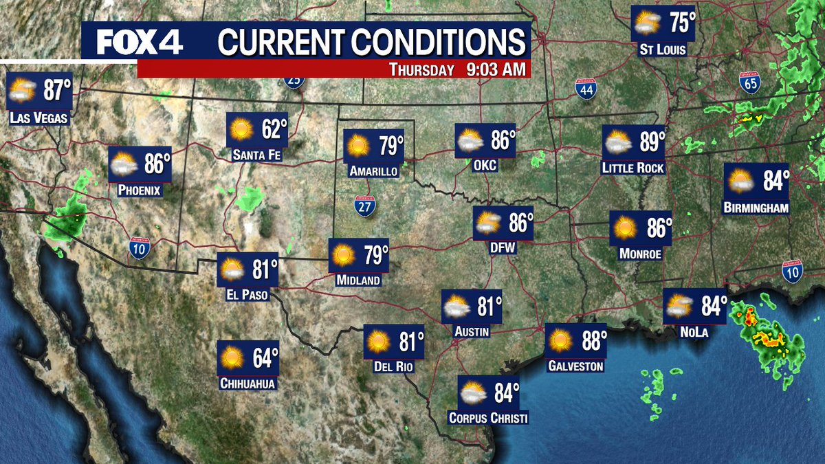 Fox4Weather's tweet photo. Currently across the region... #fox4weather #txwx https://t.co/yoMx1K9O74
