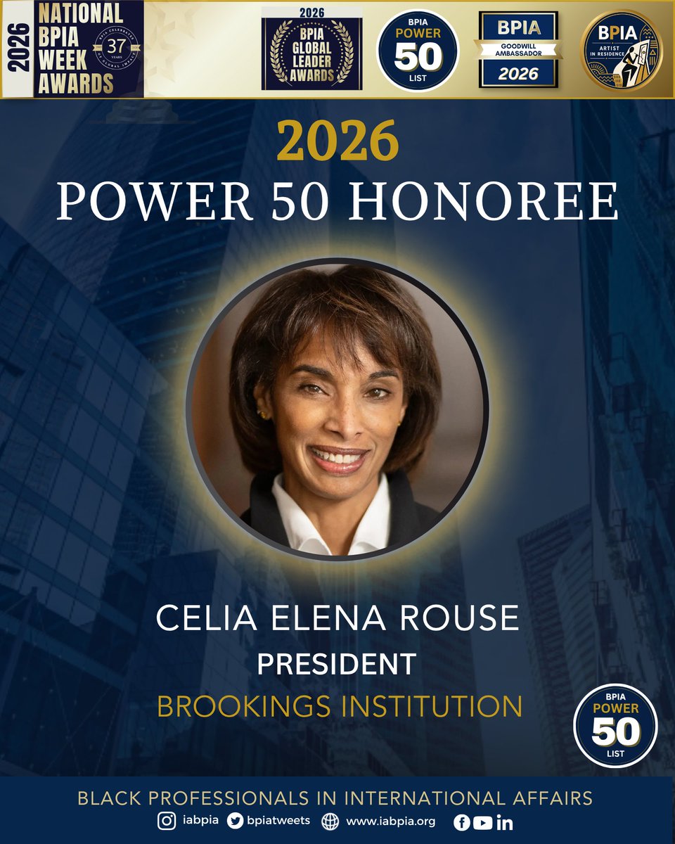 BPIAtweets's tweet photo. Proud to honor the 2026 BPIA Power 50 Honorees whose expertise shapes global conversations in diplomacy, policy, business, advocacy, and international engagement.
Celebrate them below!
👉🏾 Full list: https://t.co/3NmxFkw9pW
#BPIAPower50 #BlackExcellence #BPIA https://t.co/6tsZEhDzTb