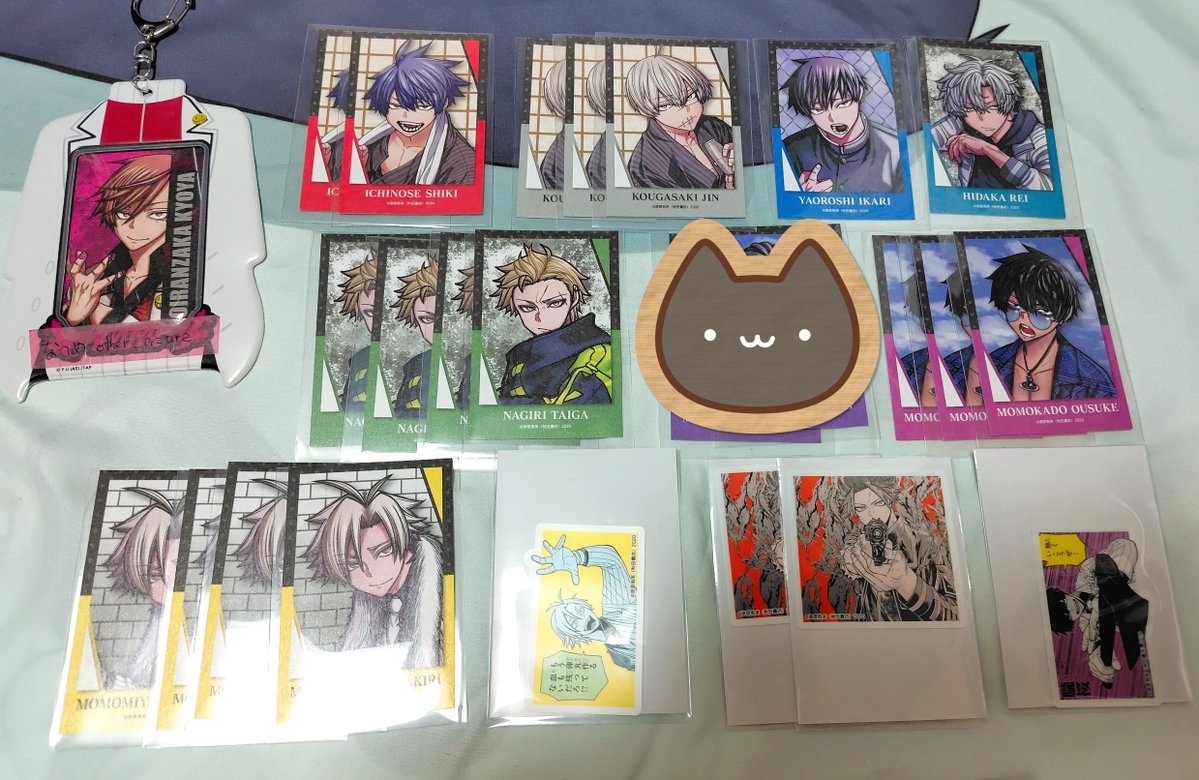 other_azure's tweet photo. 【交換】桃源暗鬼 C108 コミケ
譲）カード：一ノ瀬2、皇后崎3、矢颪、氷鷹、百鬼4、桃角4、桃宮4。ステッカー：一ノ瀬2、桃宮、桃角。
求）カード：淀川、無陀野、花魁坂。ステッカー：淀川、並木度、花魁坂、無陀野。
現在渋谷におります。
検索からもお気軽にお声掛けください。 https://t.co/yDLneATsrB